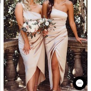 White fox Willow Wrap Dress Champagne